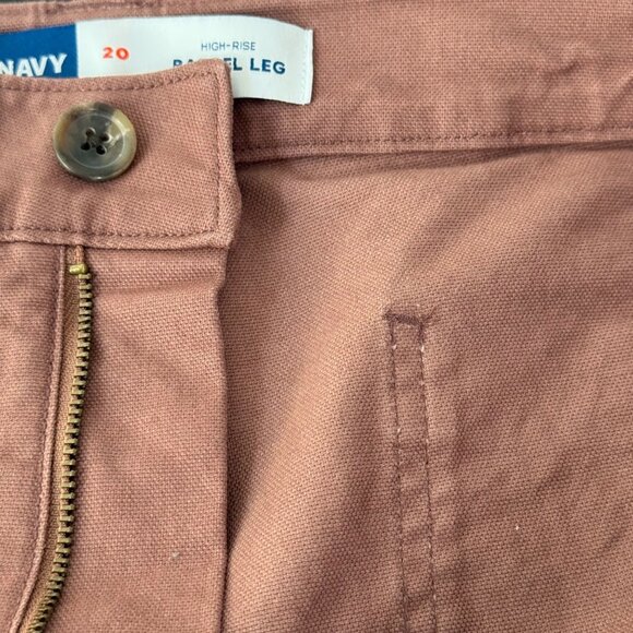 Old Navy Barrel Leg Jeans Womens 20 Plus Pink Relaxed Stretch Boho Chic Preppy - Picture 9 of 16